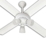 Ventilador de techo Severbon palas de acero VTA 420 BLANCO C/ LUZ tulipas 5 velocidades