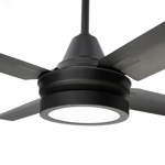 Ventilador de techo Severbon palas de acero VTA 420 Negro Microtex c/ luz led