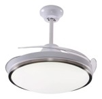 Ventilador de techo Peabody Pe-vtrdc425s blanco con 3 palas color transparente de acrílico