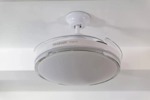 Ventilador de techo Peabody Pe-vtrdc425s blanco con 3 palas color transparente de acrílico
