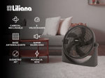Ventilador Turbo Reclinable 20" Liliana VTF20P - 5 Aspas Negras, Base Antideslizante, 3 Velocidades