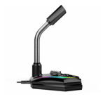 Microfono Havit Gk-56 Gamer Pc Luces Rgb Base Escritorio Color Negro