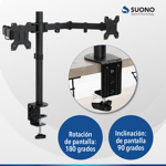 Soporte Para Monitor Doble De Mesa Articulado Metálico