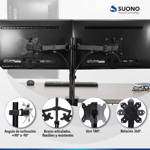 Soporte Para Monitor Doble De Mesa Articulado Metálico