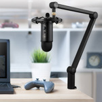 Kit Estudio Blue Yeticaster Microfono Brazo Flexible Pc Web