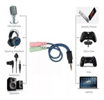 Cable Adaptador Audio 3,5mm Mic Auricular Ps4 Pc Consolas