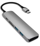 Hub Adaptador Satechi A00207 Usb C Multipuertos Slim Usb 3.0 Hdmi 4k Msd V2 Space Gray