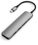 Hub Adaptador Satechi A00207 Usb C Multipuertos Slim Usb 3.0 Hdmi 4k Msd V2 Space Gray