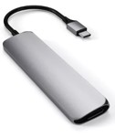 Hub Adaptador Satechi A00207 Usb C Multipuertos Slim Usb 3.0 Hdmi 4k Msd V2 Space Gray