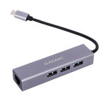Adaptador Usb Tipo C A Rj45 Ethernet Red Lan + Usb 3.0 Gadnic HB-RJ26 para Macbook Windows