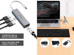 Adaptador Usb Tipo C A Rj45 Ethernet Red Lan + Usb 3.0 Gadnic HB-RJ26 para Macbook Windows