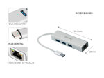 Adaptador Usb Tipo C A Rj45 Ethernet Red Lan + Usb 3.0 Gadnic HB-RJ26 para Macbook Windows