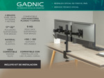 Soporte Doble Monitor Articulado de Mesa Gadnic