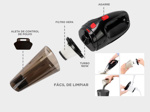 Aspiradora de Mano 12v Para Auto Portátil 108w Filtro HEPA Cable 4,5Mts