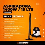 Aspiradora Lusqtoff La-1500mm 15l Acero Inoxidable 1400w 6kg