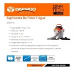 Aspiradora Polvo Agua 15lts Daewoo Davc90-15l 1000w Soplador