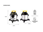 Aspiradora Stanley 1300 Watts 15Lts Polvo y Líquido Acero Inoxidable