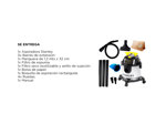 Aspiradora Stanley 1300 Watts 15Lts Polvo y Líquido Acero Inoxidable