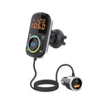 Transmisor FM bluetooth con 2 USB carga rapida QC3.0 y USB C (PD), con luces NISUTA - NSFM72