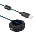 Conversor USB a audio 7.1 virtual con hub usb de 2 puertos NISUTA - NSCOUSAU7H