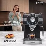 Cafetera Espresso Vintage Suono Acero Inox 1.5 L Espumador CSI