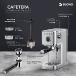Cafetera Espresso Slim 20 Bar 1350w 1.1 Litros