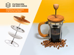 Cafetera Prensa Francesa 350ml. Vidrio Con Mango de Bambú Natural
