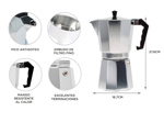 Cafetera Gadnic Moka Express manual plateada italiano