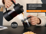 Cafetera Manual Prensa Francesa Cf2020 + Molinillo de Cafe Manual Portátil