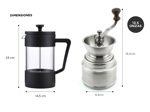 Cafetera Manual Prensa Francesa Cf2020 + Molinillo de Cafe Manual Portátil