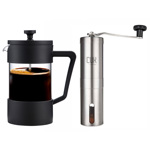Set Barista Molinillo Cafe Manual + Cafetera Prensa Francesa Manual