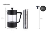 Set Barista Molinillo Cafe Manual + Cafetera Prensa Francesa Manual