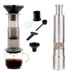 Kit Cafetera Aeropress Cukpress Gadnic + Molinillo Triturador de Café Manual Acero