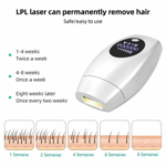 MÁQUINA DEPILADORA DEFINITIVA LÁSER PORTÁTIL LUCES 600000