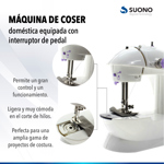 Máquina De Coser Recta Mini Blanca Y Violeta 220v Compacta 1