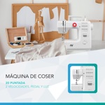 Maquina de Coser Recta 20 Puntadas Nictom MC03 2 Velocidades Pedal y Luz