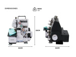 Maquina de Coser Overlock Gadnic SW9900 Semi Industrial 5 Hilos Luz Led y Pedal