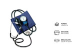 Tensiometro Aneroide Estetoscopio Silfab L1300 Azul Estuche