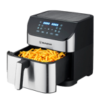 FREIDORA DE AIRE WESTINGHOUSE WKAF808 SIN ACEITE 1400W 8L CON TEMPORIZADOR NEGRO Y ACERO