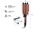 Buclera De Pelo Gadnic B3000 Rizador 3 Tubos 150W