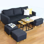 Juego de Sillones Tiziano Modular 3 Cuerpos de Chenille jumper Gris Oscuro 