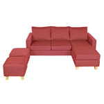Juego de Sillones Tiziano Modular 3 Cuerpos de Chenille Jumper rojo Full Confort