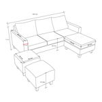 Juego de Sillones Tiziano Modular 3 Cuerpos de Chenille Jumper rojo Full Confort