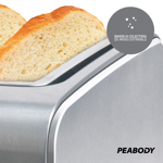 Tostadora 4 Panes Peabody T8520 Acero Inoxidable Smartchef