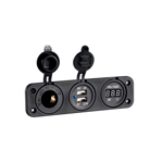 Tablero Cargador Usb X 2 Voltimetro Nautica Auto