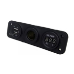 Tablero Cargador Usb X 2 Voltimetro Nautica Auto