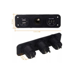 Tablero Cargador Usb X 2 Voltimetro Nautica Auto