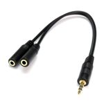 Cable Splitter de audio 3.5mm macho a hembra x 2 entradas