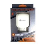Cargador Kosmo Turbo 3.1A 220v Micro USB