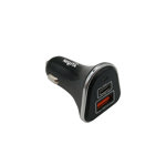 Cargador negro USB doble auto 12/24V de carga rapida QC 3.0 y USB C (PD) NISUTA - NSAD12U2QC
